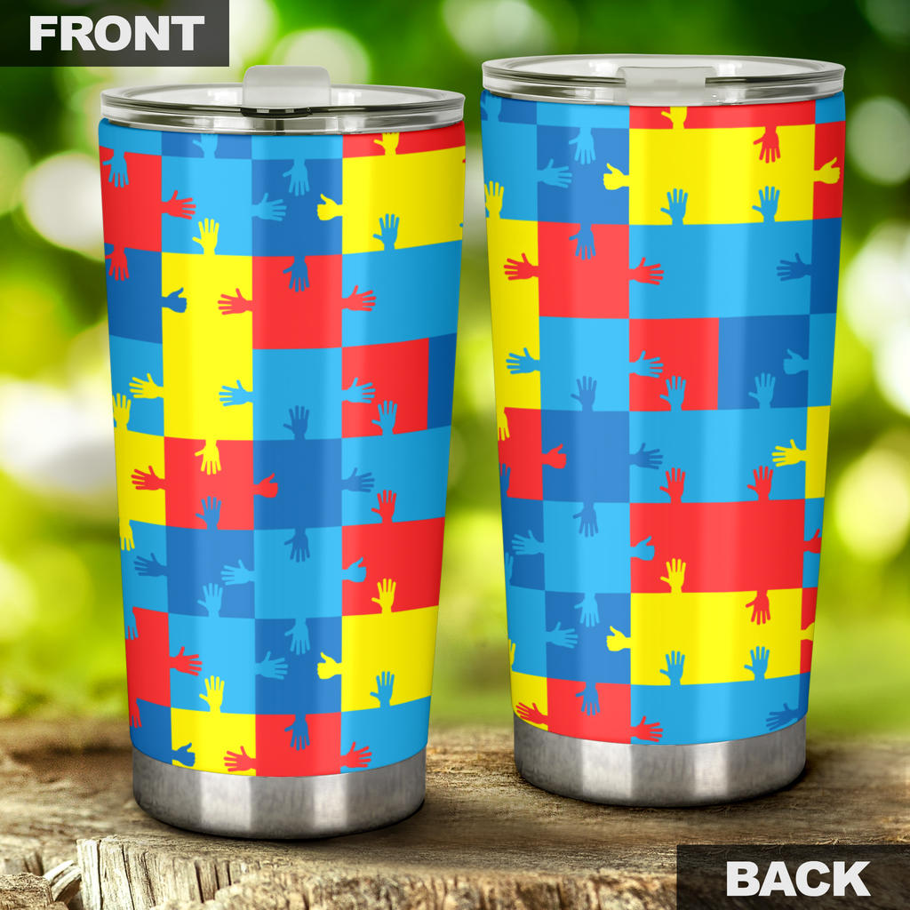 Autism Awareness Design Themed Print Tumbler