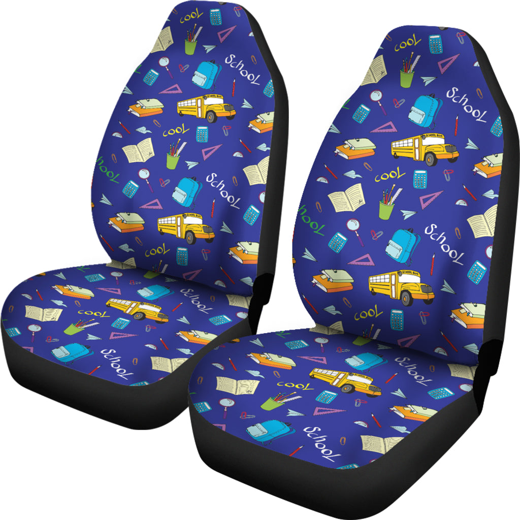 School Bus Print Design LKS307 Car Seat Covers