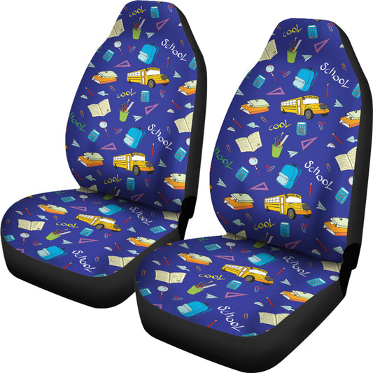 School Bus Print Design LKS307 Car Seat Covers