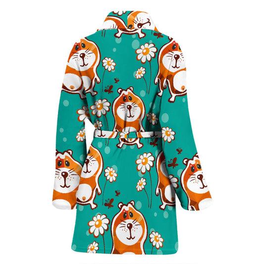 Hamster Pattern Print Design 01 Women Bathrobe