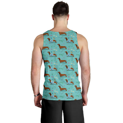 Dachshund Paw Decorative Print Pattern Men Tank Top