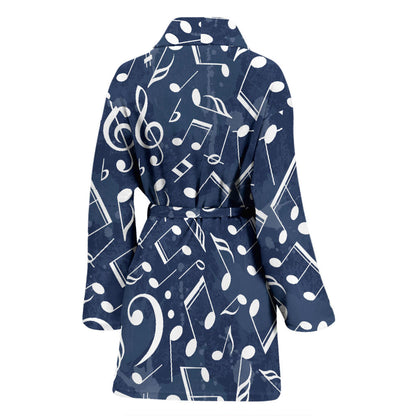 Music note Pattern Print Design A02 Women Bathrobe