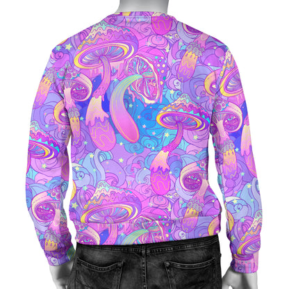 Psychedelic Trippy Mushroom Print Men Long Sleeve Sweatshirt