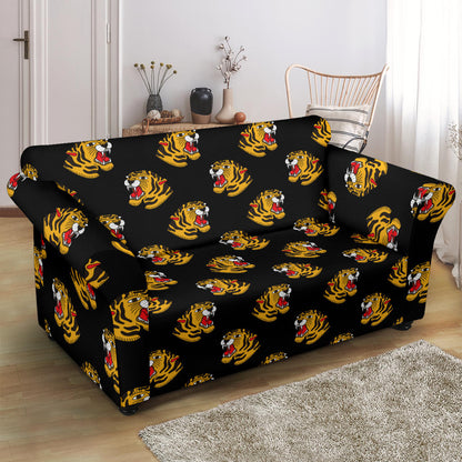Tiger Head Print Design LKS306 Loveseat Couch Slipcover