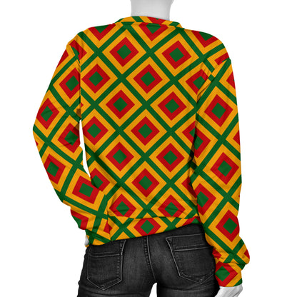 Rasta Reggae Color Cross Women Long Sleeve Sweatshirt