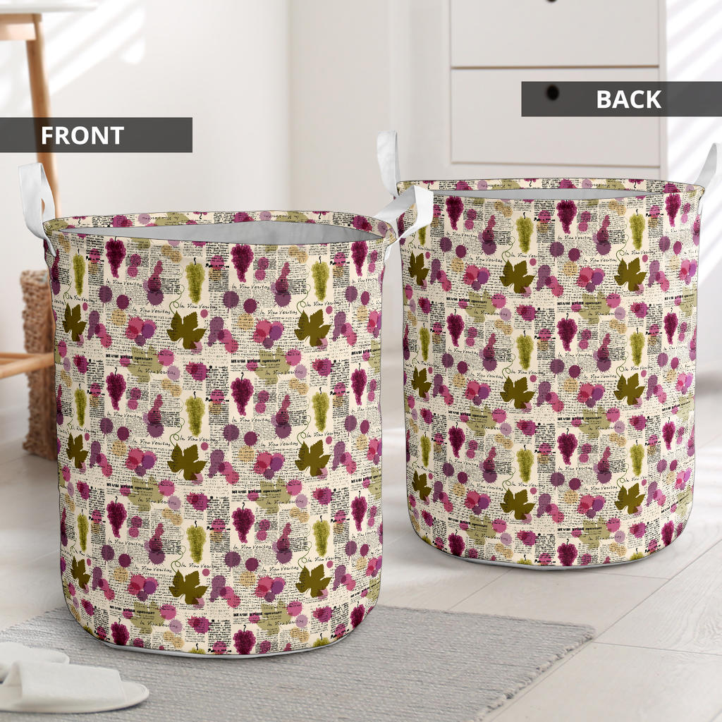 Wine Style Design Print Laundry Basket