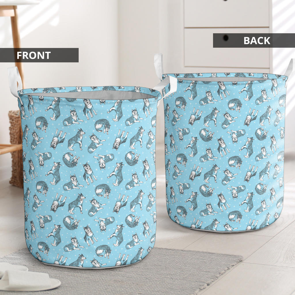 Wolf Design Print Pattern Laundry Basket