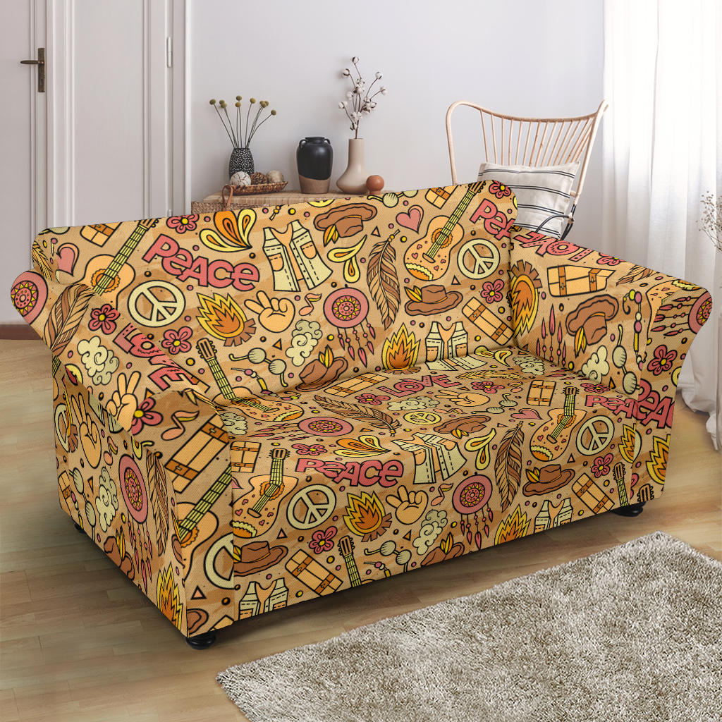 Hippie Print Design LKS305 Loveseat Couch Slipcover