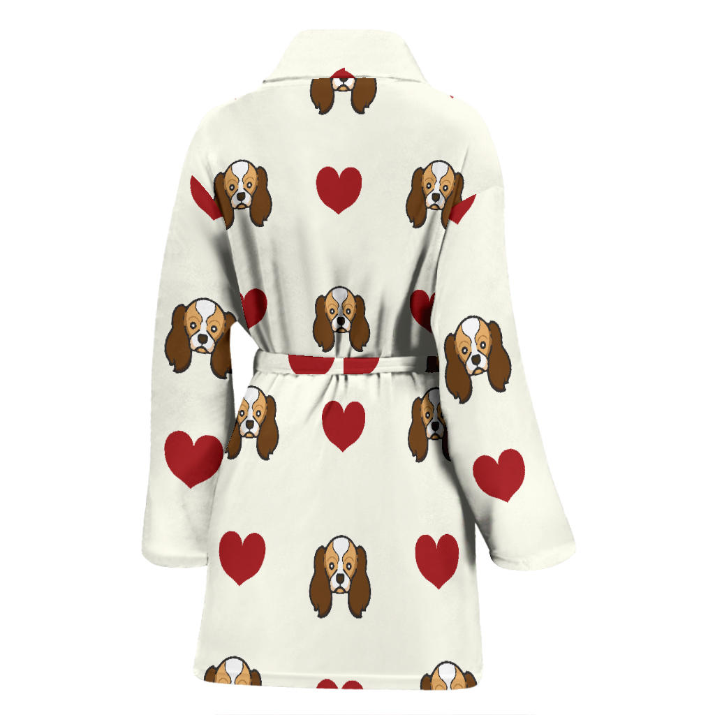 Cavalier King Charles Spaniels Pattern Print Design 01 Women Bathrobe