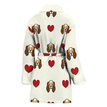 Cavalier King Charles Spaniels Pattern Print Design 01 Women Bathrobe