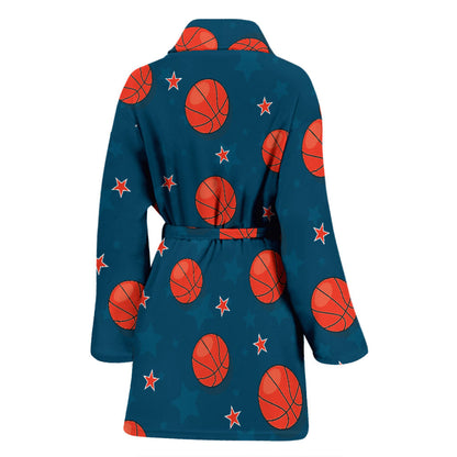 Basketball Pattern Print Design 02 Women Bathrobe