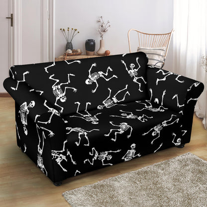 Skeleton Print Design LKS305 Loveseat Couch Slipcover
