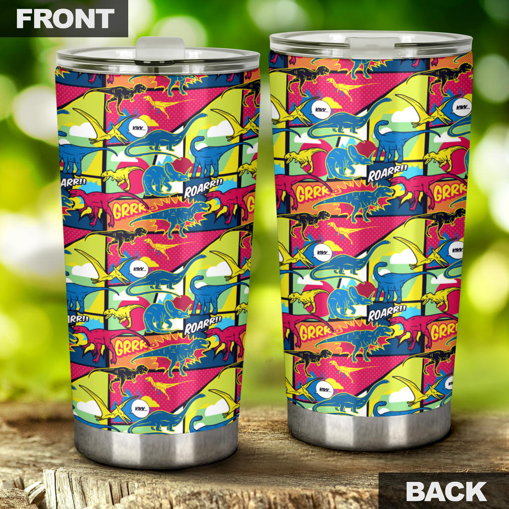 Dinosaur Comic Pop Art Style Tumbler