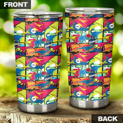 Dinosaur Comic Pop Art Style Tumbler