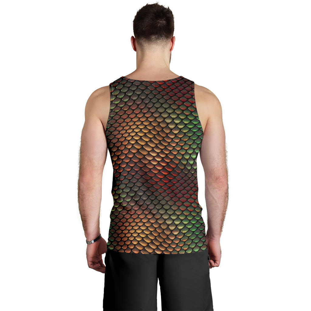 Snake Skin Colorful Print Men Tank Top