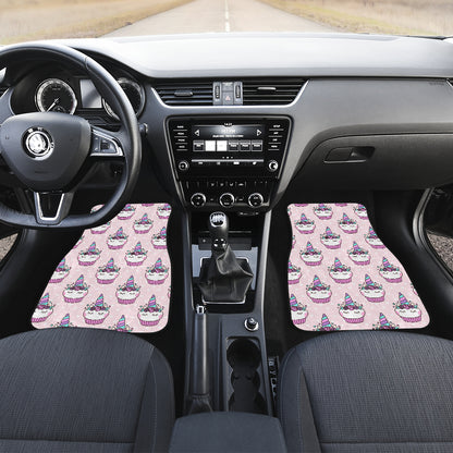 Cupcakes Unicorn Print Pattern Car Floor Mats Front Back