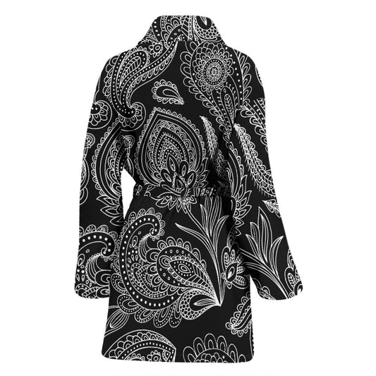 Paisley Pattern Print Design A04 Women Bathrobe