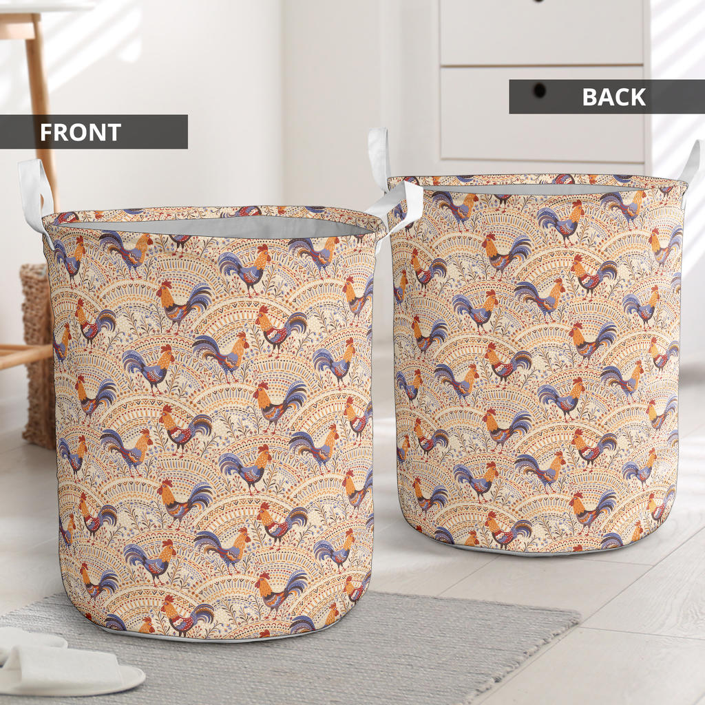 Chicken Boho Style Pattern Laundry Basket