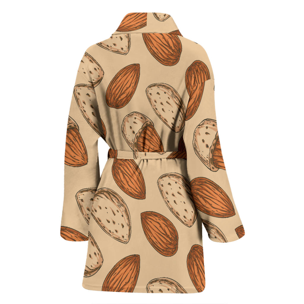 Almond Pattern Print Design 04 Women Bathrobe