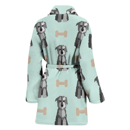 Schnauzers Pattern Print Design A03 Women Bathrobe