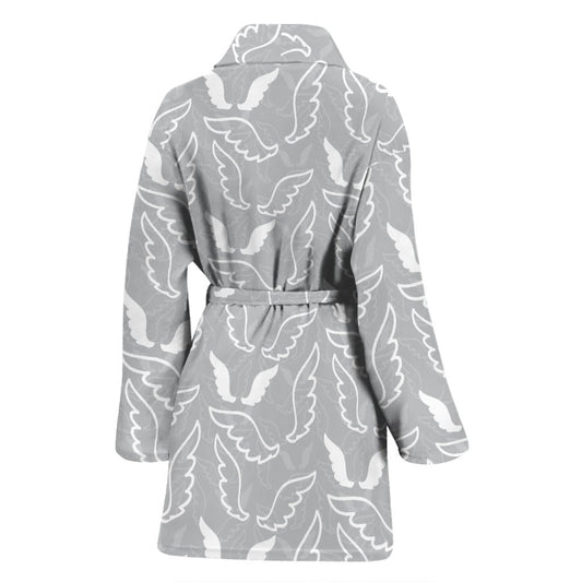 Angel Wings Pattern Print Design 01 Women Bathrobe