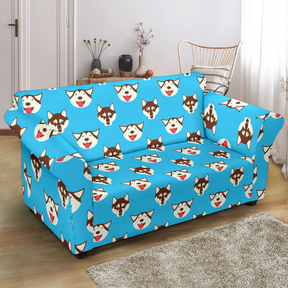 Siberian Huskies Print Design LKS306 Loveseat Couch Slipcover