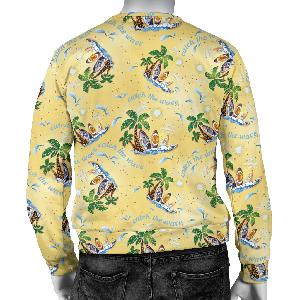 Surf Catch the Wave Design Men Long Sleeve Sweatshirt