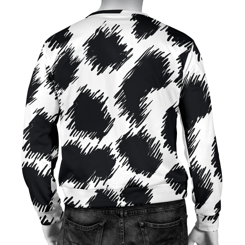 Cheetah Black Print Pattern Men Long Sleeve Sweatshirt