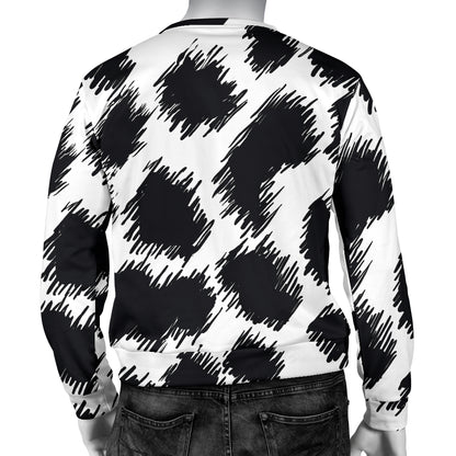 Cheetah Black Print Pattern Men Long Sleeve Sweatshirt