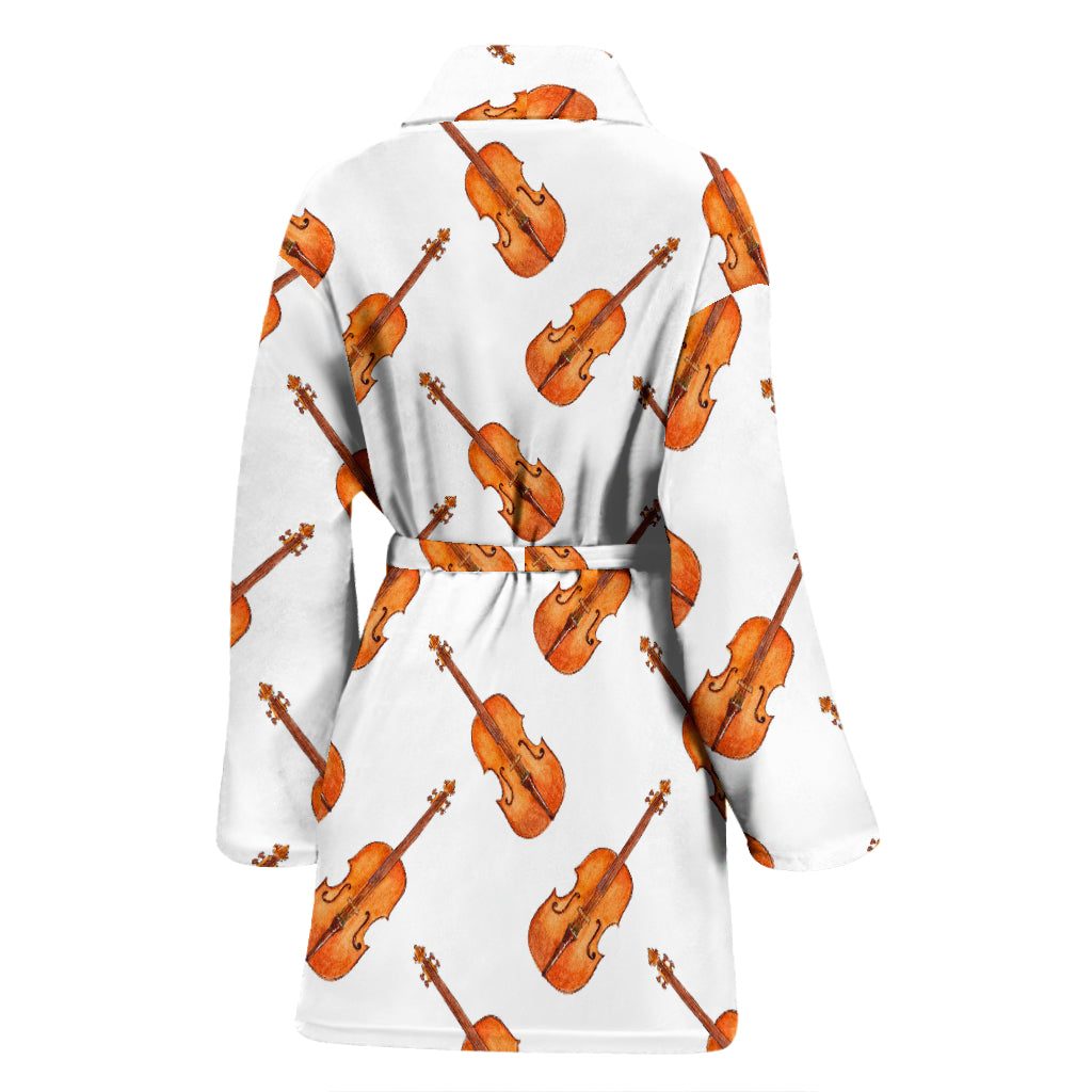 Violin Print Design LKS401 Women Bathrobe