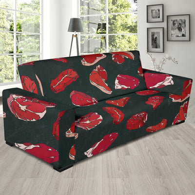 Meat Pattern Print Design 01 Sofa Slipcover