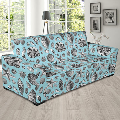 Seashell Beach Print Design LKS302 Sofa Slipcover