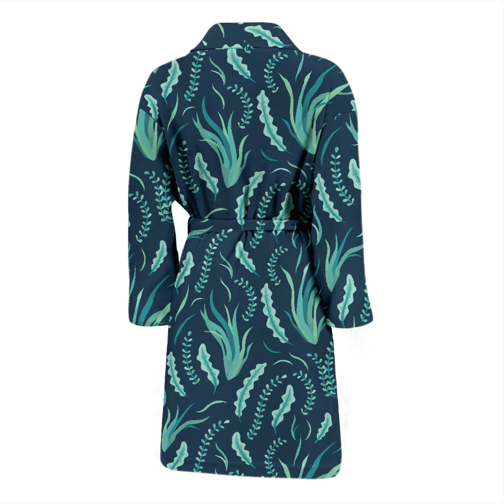Seaweed Print Design LKS302 Men Bathrobe