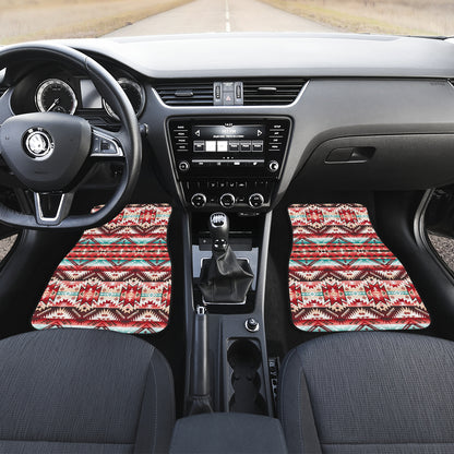 Aztec Western Style Print Pattern Car Floor Mats Front Back