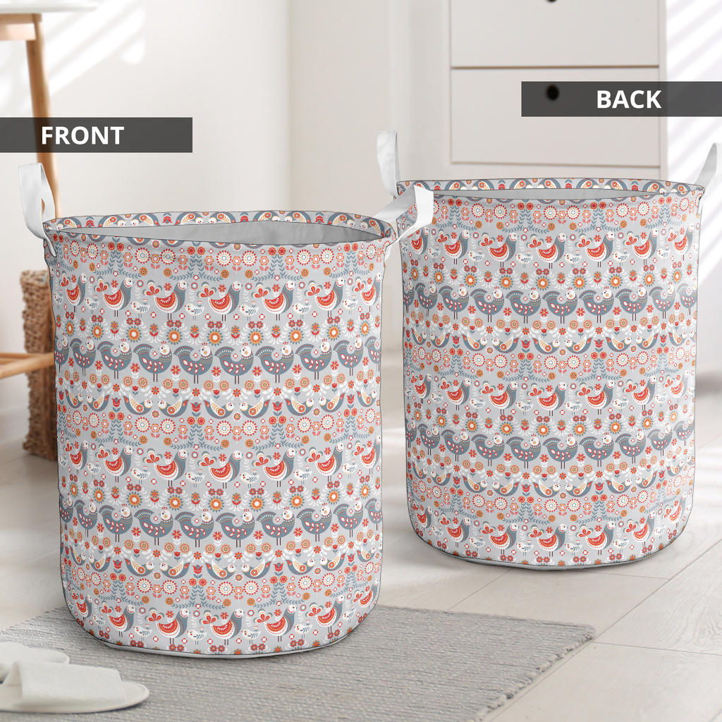 Swedish Nordic Design Print Laundry Basket