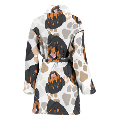Rottweiler Pattern Print Design A03 Women Bathrobe
