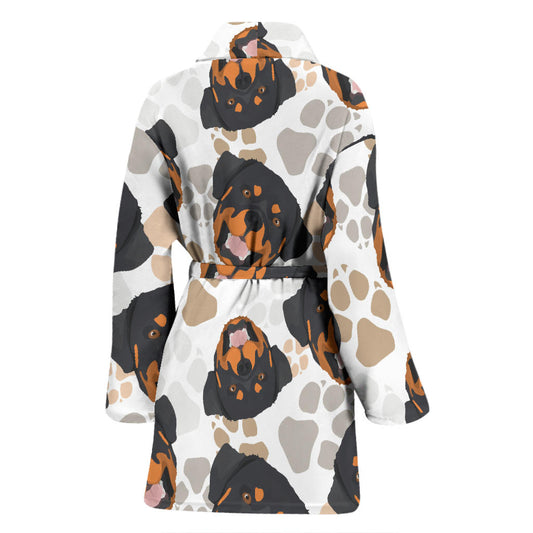 Rottweiler Pattern Print Design A03 Women Bathrobe