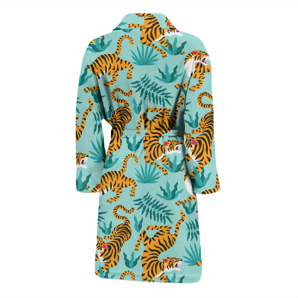 Tiger Print Design LKS304 Men Bathrobe