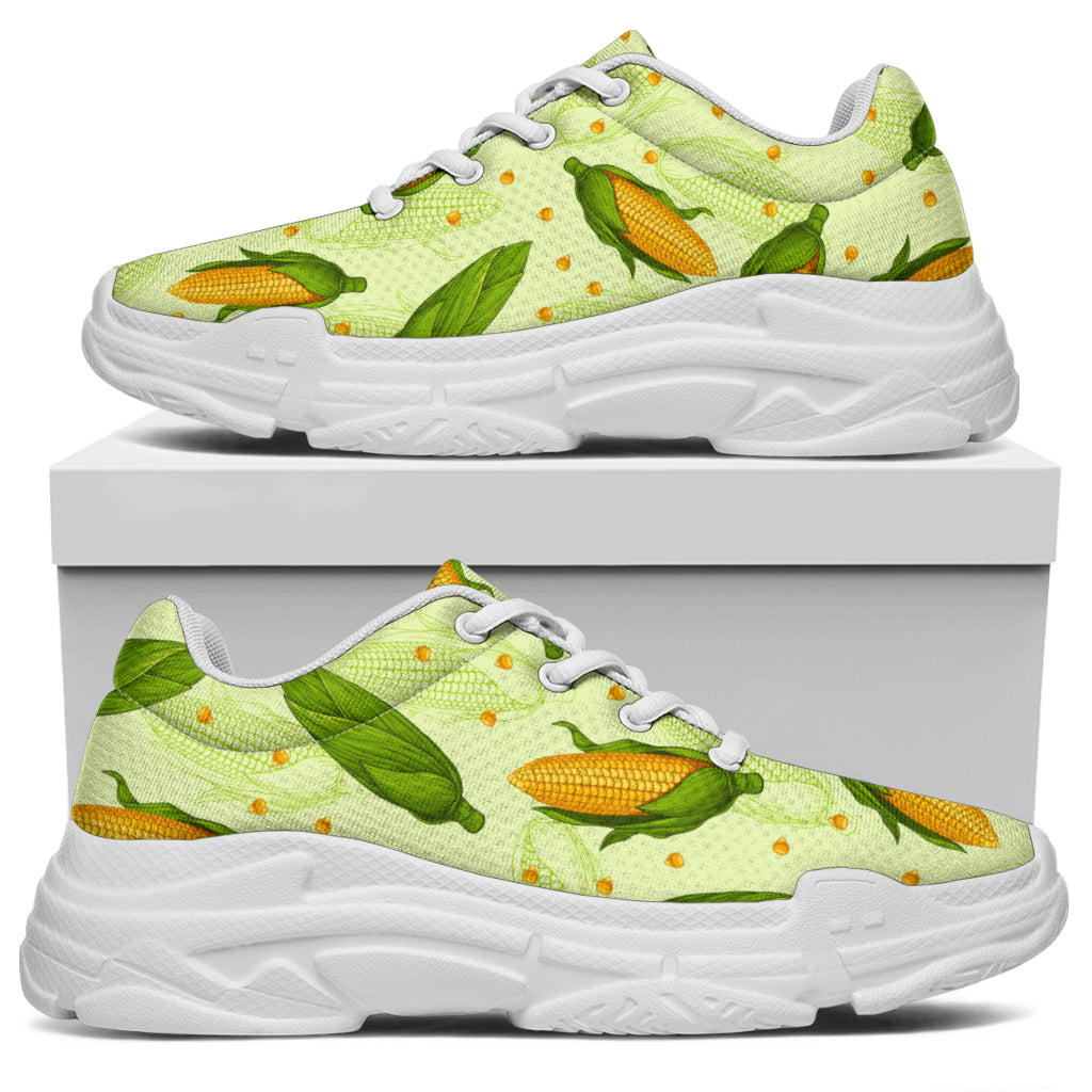 Agricultural Fresh Corn cob Print Pattern Chunky Sneakers