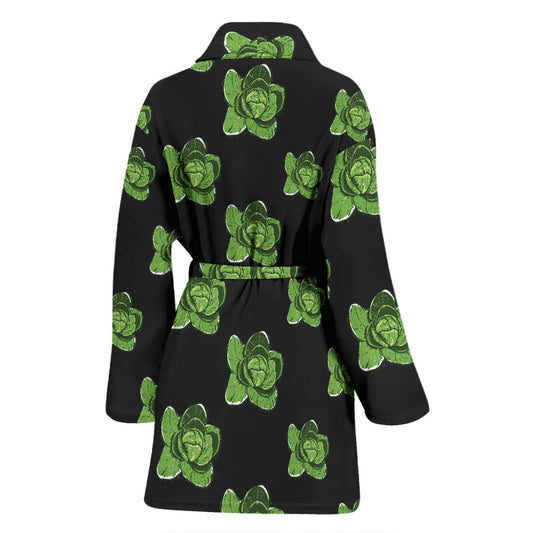 Cabbage Pattern Print Design 03 Women Bathrobe