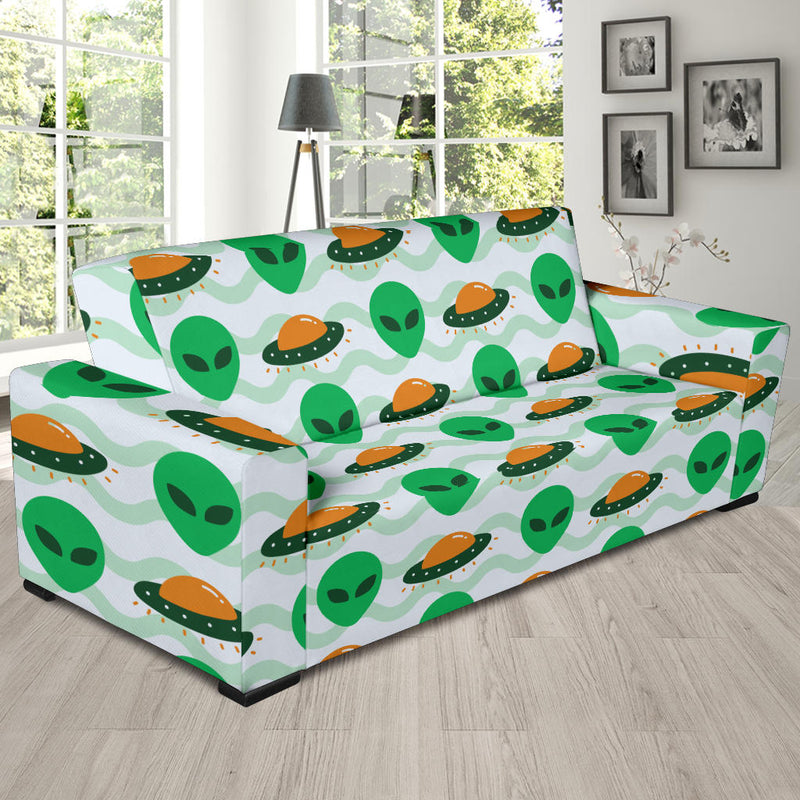 Alien UFO Pattern Print Design 04 Sofa Slipcover