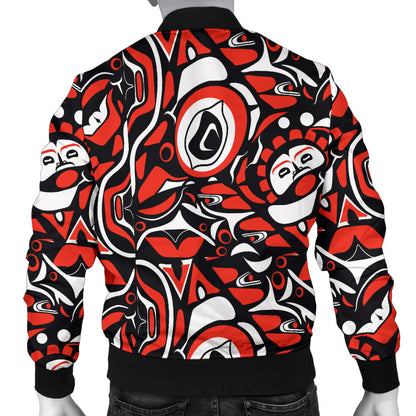 Native North American Themed Print Men Bomber Jacket