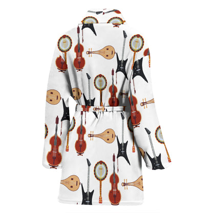 Banjo Print Design LKS403 Women Bathrobe