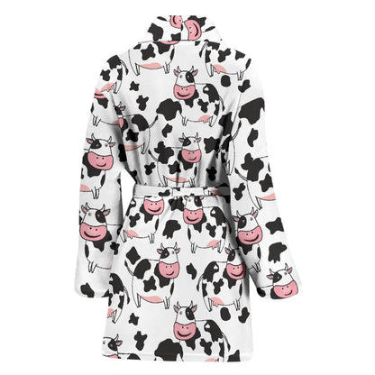 Cow Pattern Print Design 02 Women Bathrobe