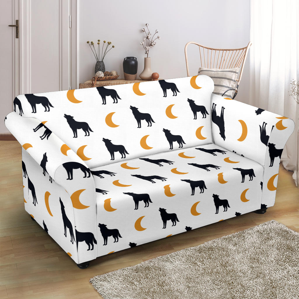 Wolf Moon Print Design LKS302 Loveseat Couch Slipcover