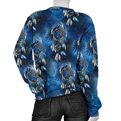 Eagles Dream Catcher Themed Women Long Sleeve Sweatshirt