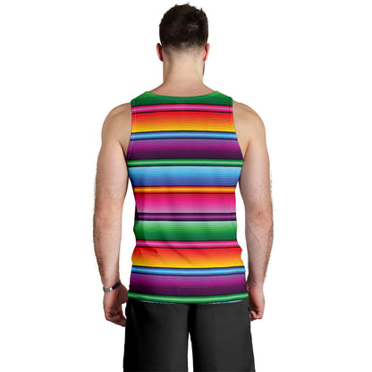 Mexican Blanket Colorful Print Pattern Men Tank Top