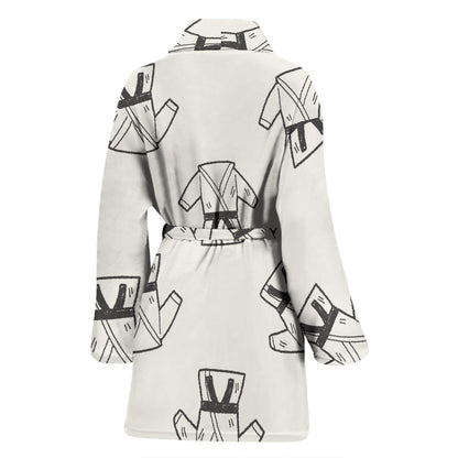 Karate Pattern Print Design 01 Women Bathrobe