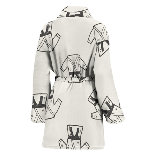 Karate Pattern Print Design 01 Women Bathrobe