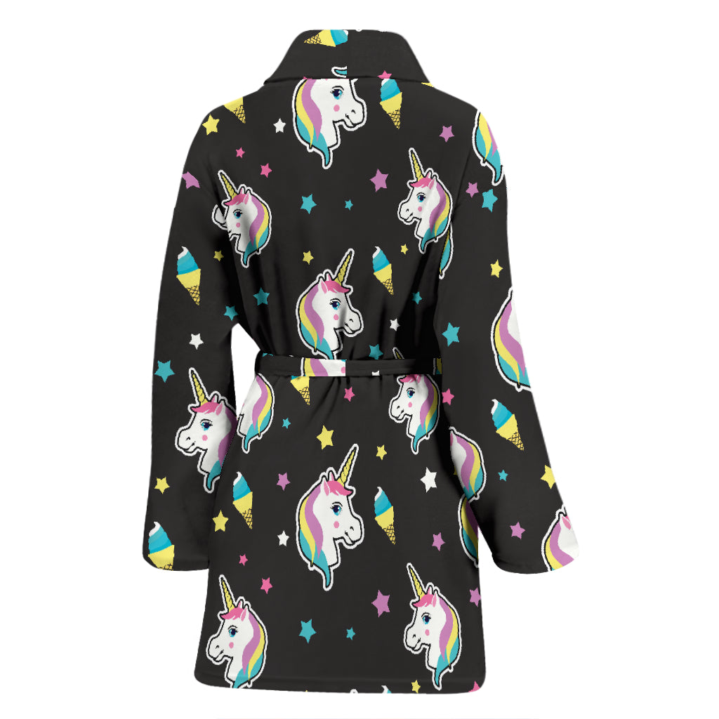 Unicorn Print Design LKS302 Women Bathrobe